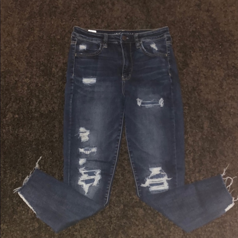 super high rise jegging super destressed